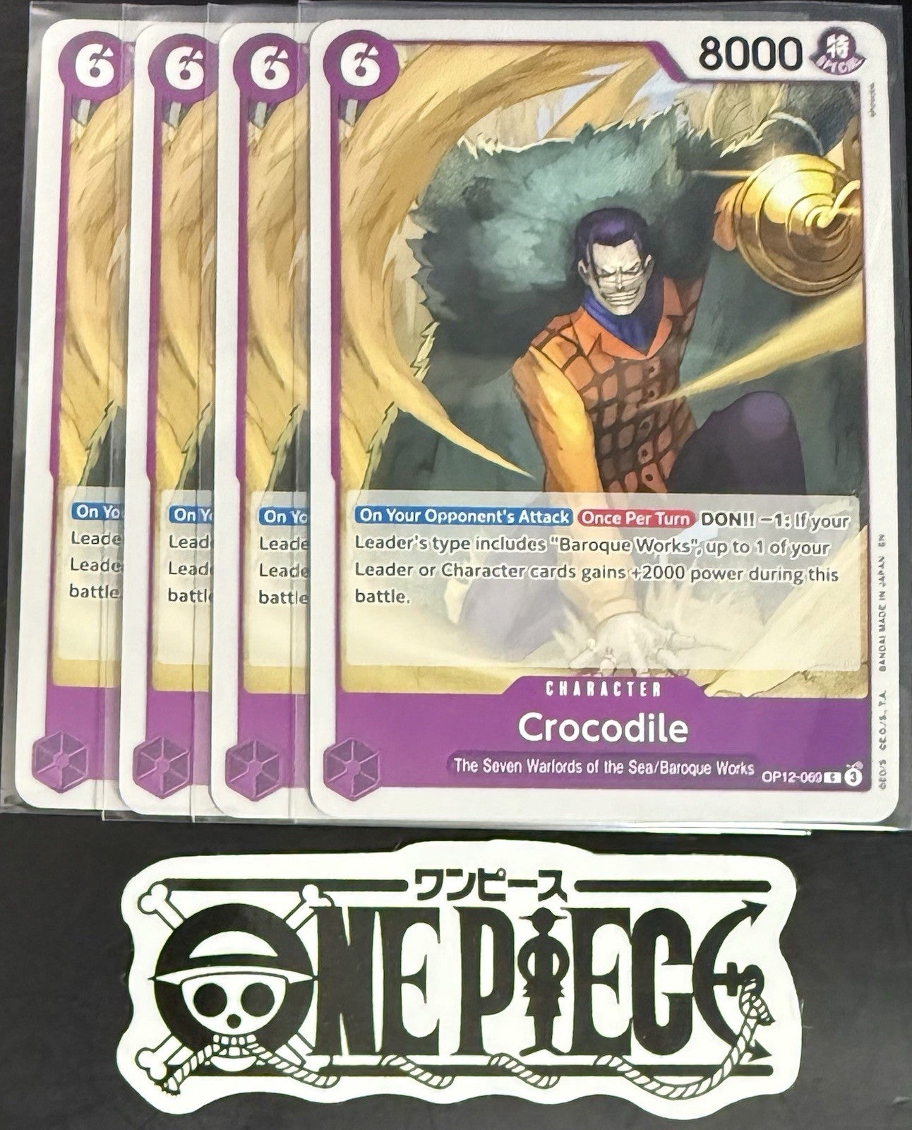 4 x One Piece OP12-069 C Crocodile - ENG - Regular - Playset - NM/M