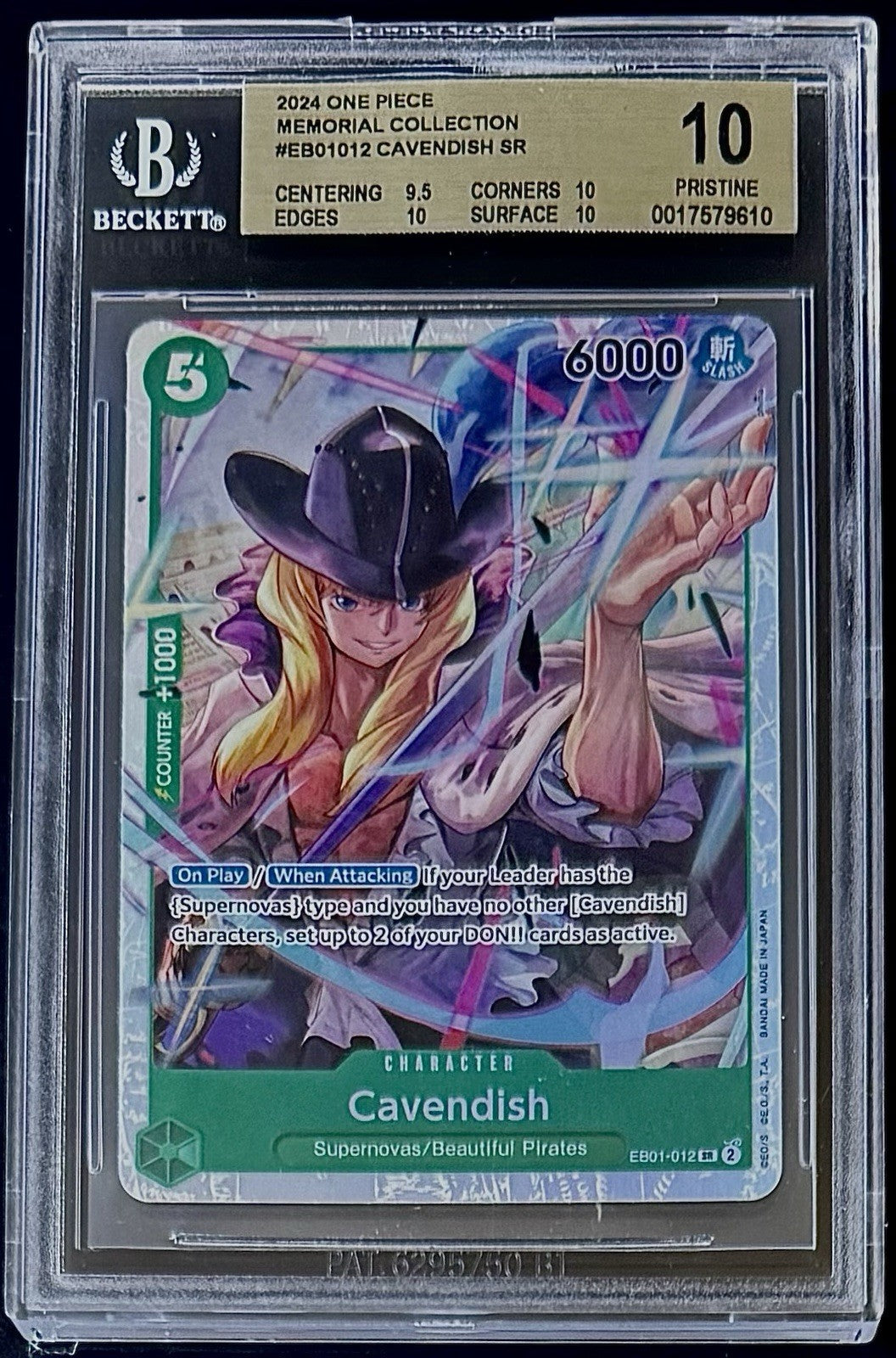 BGS 10 One Piece EB01-012 SR Cavendish - English - Memorial Collection - Graded