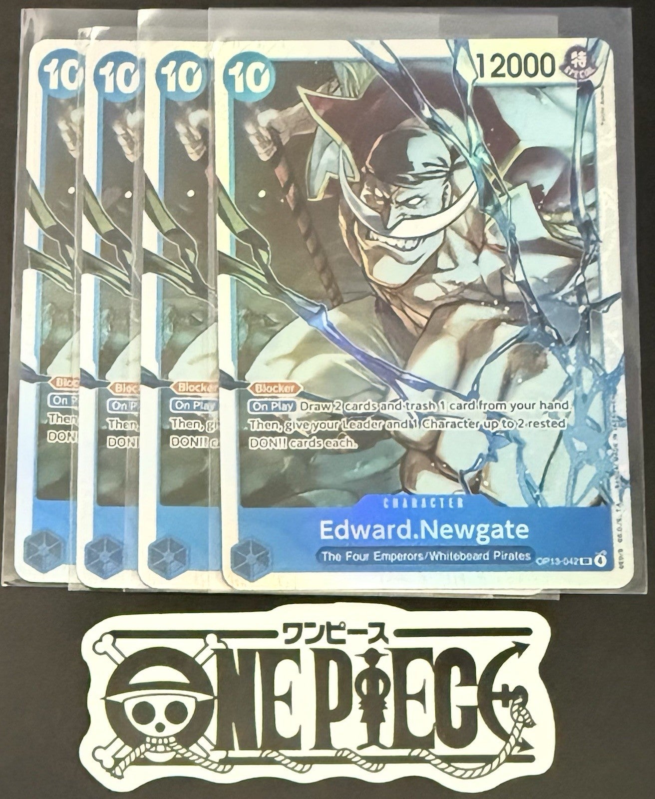 4x One Piece OP13-042 SR - Edward.Newgate - EN - Foil - Playset - TCG - NM/M