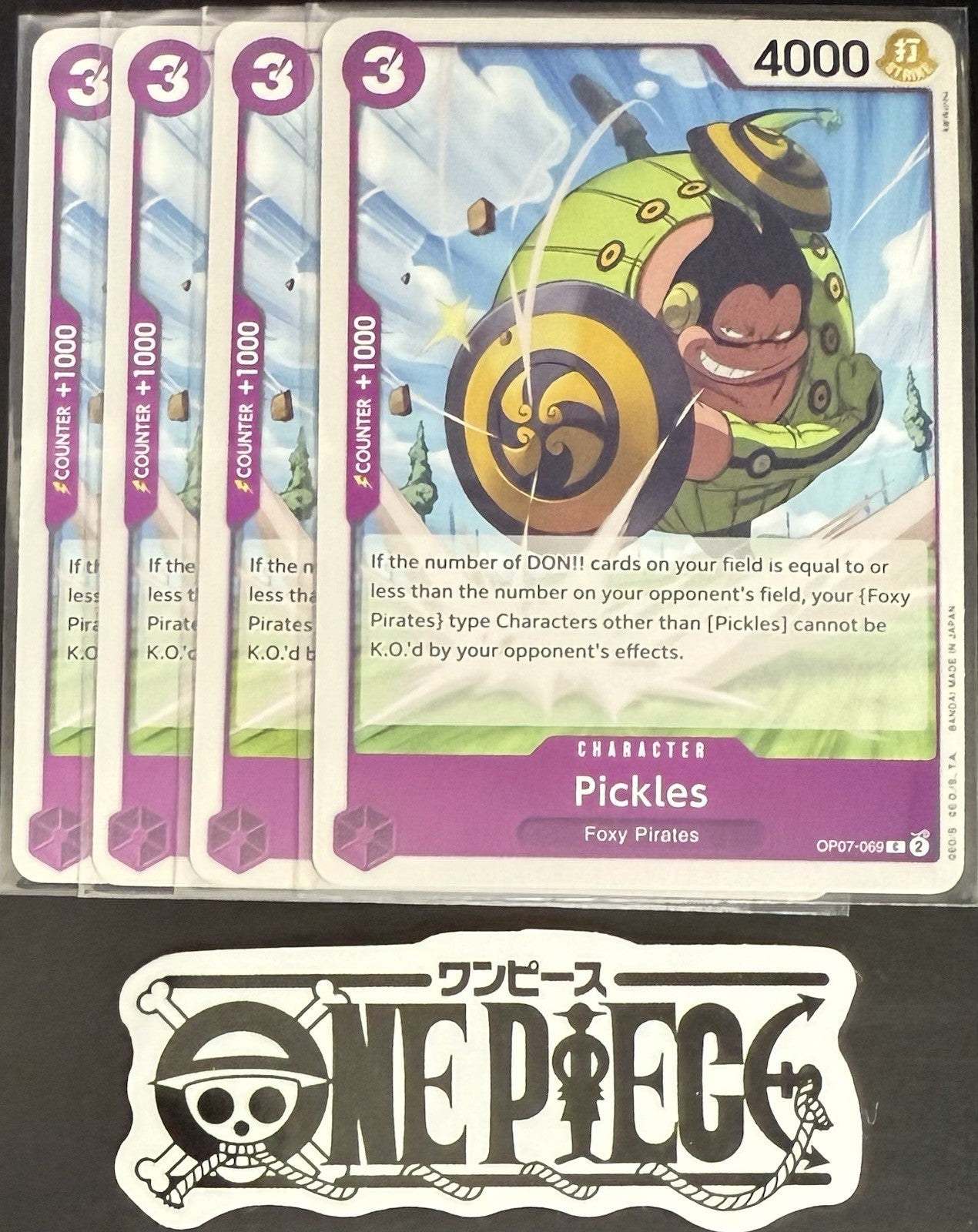 4x One Piece OP07-069 C Pickles - English - Regular - Play Set - NM/M