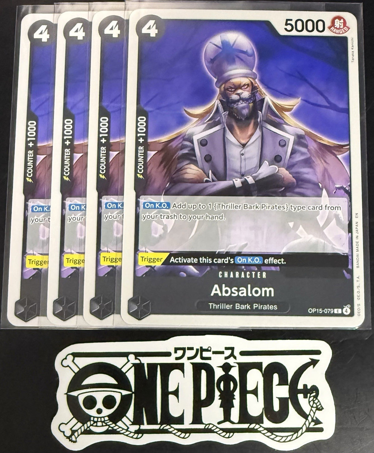 4x One Piece OP15-079 C - Absalom - EN - Regular - Play Set - TCG - NM/M