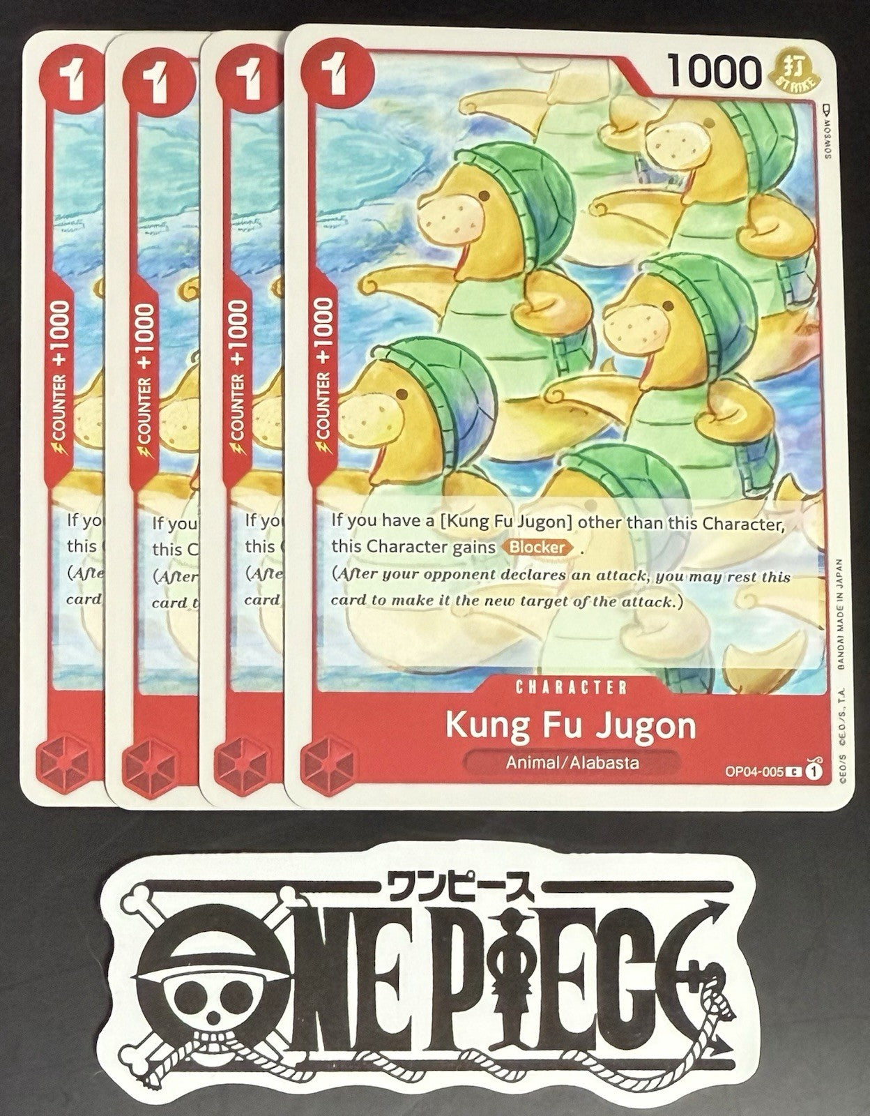4x One Piece OP04-005 C Kung Fu Jugon - ENG - Regular - Play Set - TCG - NM/M