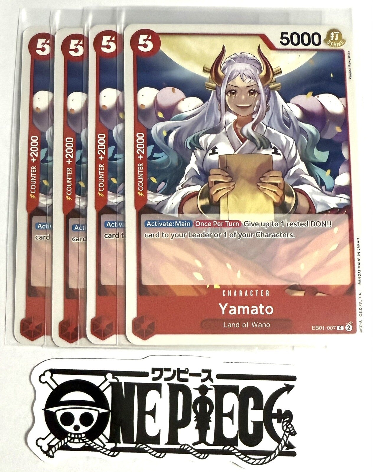 4x One Piece EB01-007 C Yamato - English - Regular - Play Set - TCG - NM/M