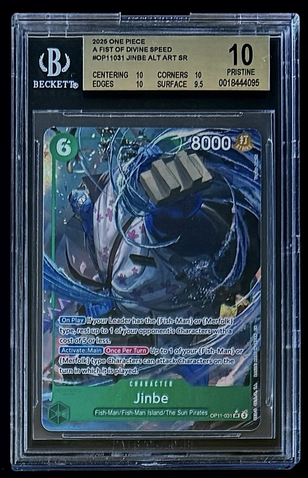 BGS 10 One Piece OP11-031 SR* - Jinbe - Alt Art - EN - Foil - Graded