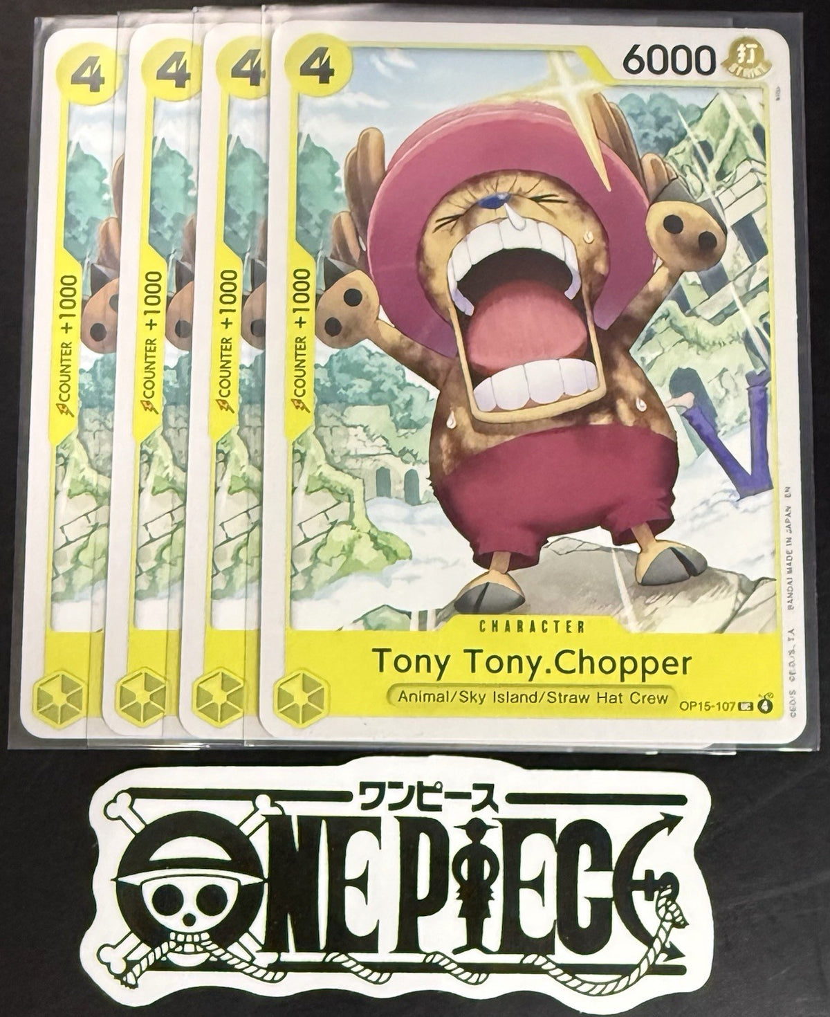 4x One Piece OP15-107 UC - Tony Tony.Chopper - EN - Regular - Play Set -TCG-NM/M