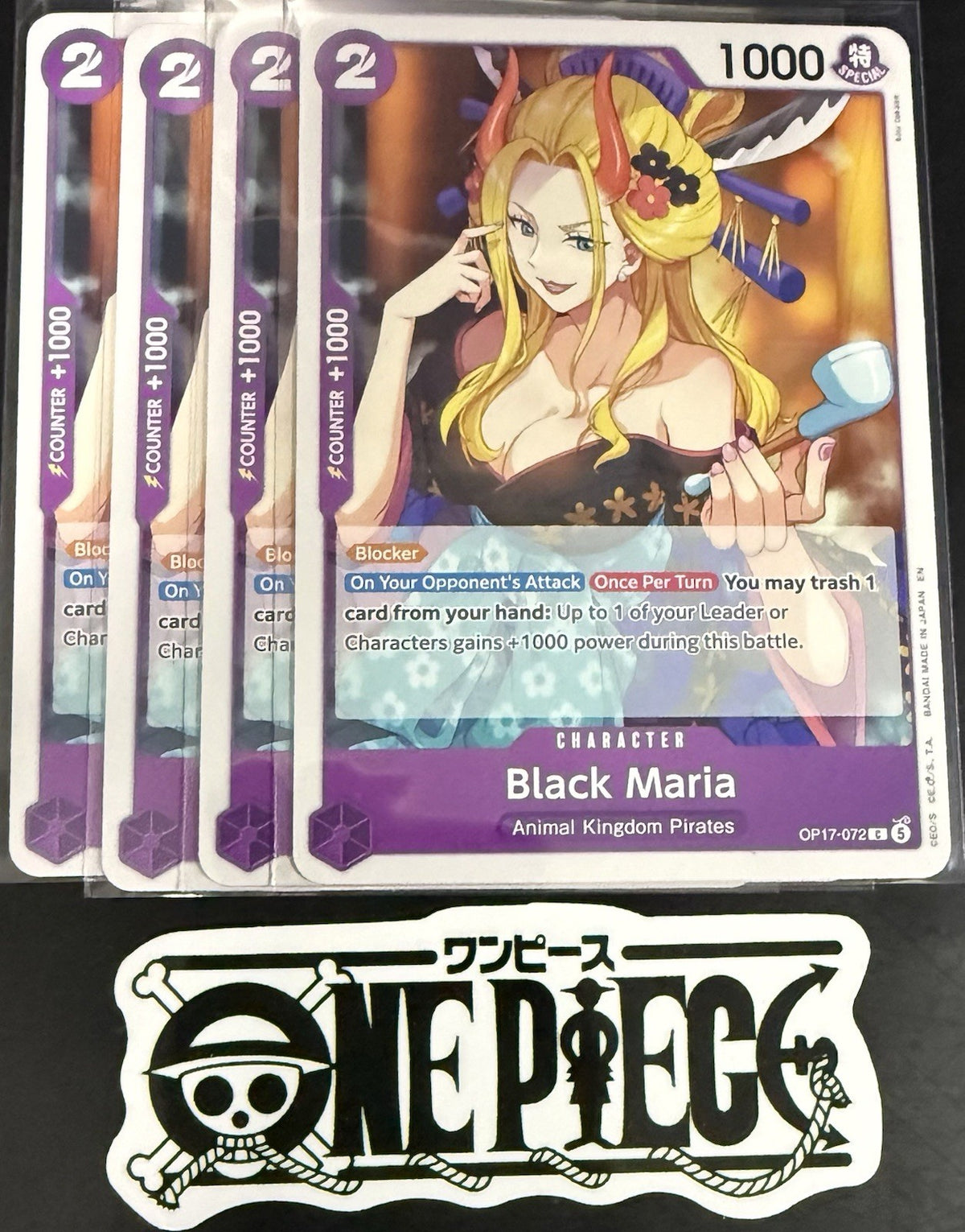 4x One Piece OP17-072 C - Black Maria - EN - Regular - Play Set - TCG - NM/M
