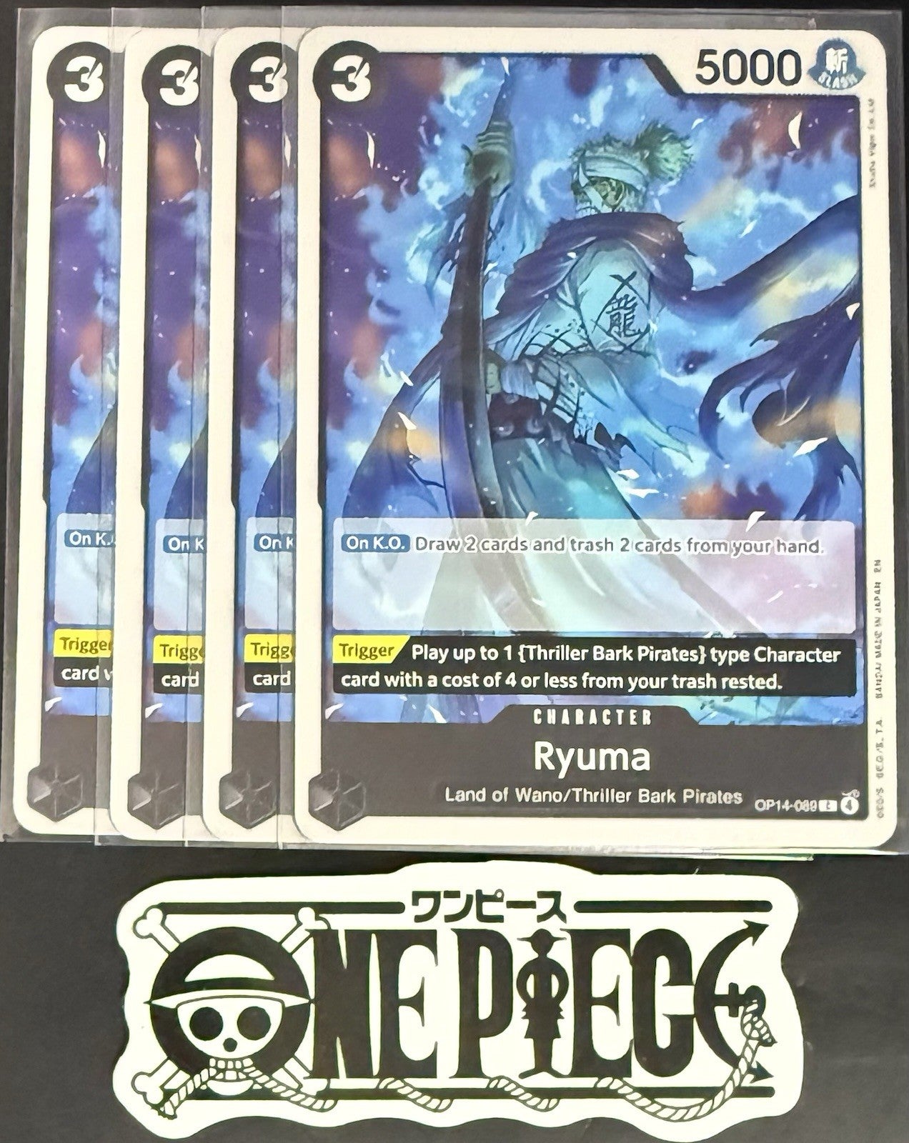 4x One Piece OP14-089 C Ryuma - ENG - Regular - Playset - NM/M
