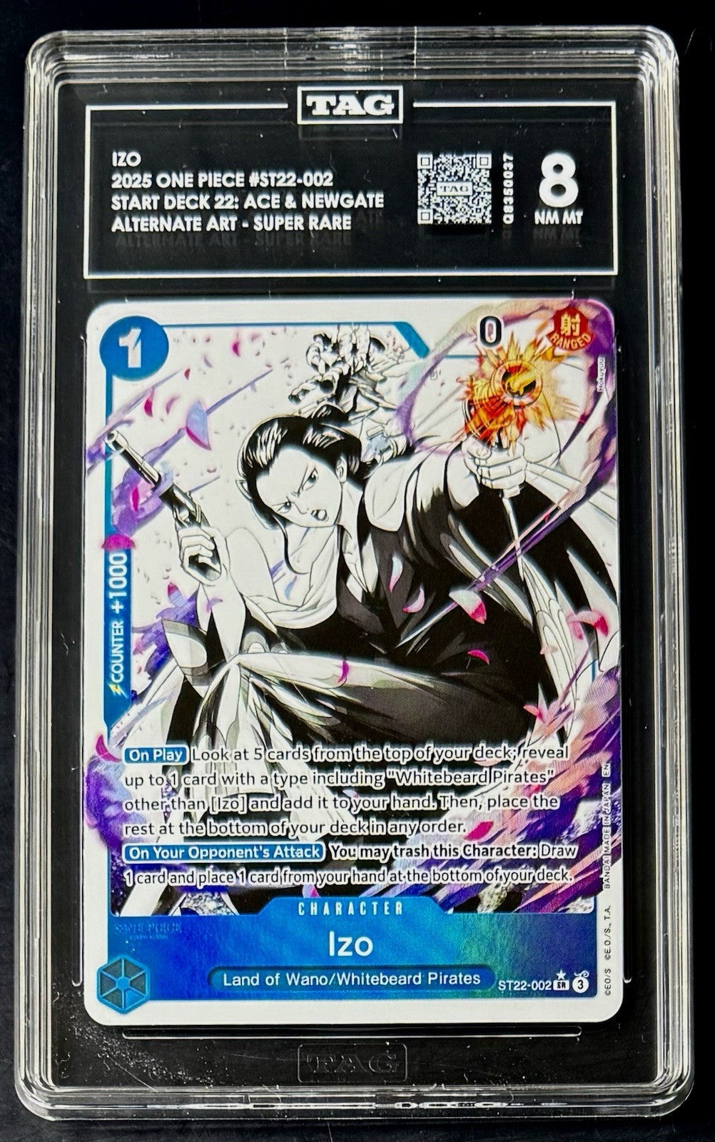 TAG 8 One Piece ST22-002 SR* - Izo - Alt Art - EN - Foil - ST22 - Ace & Newgate