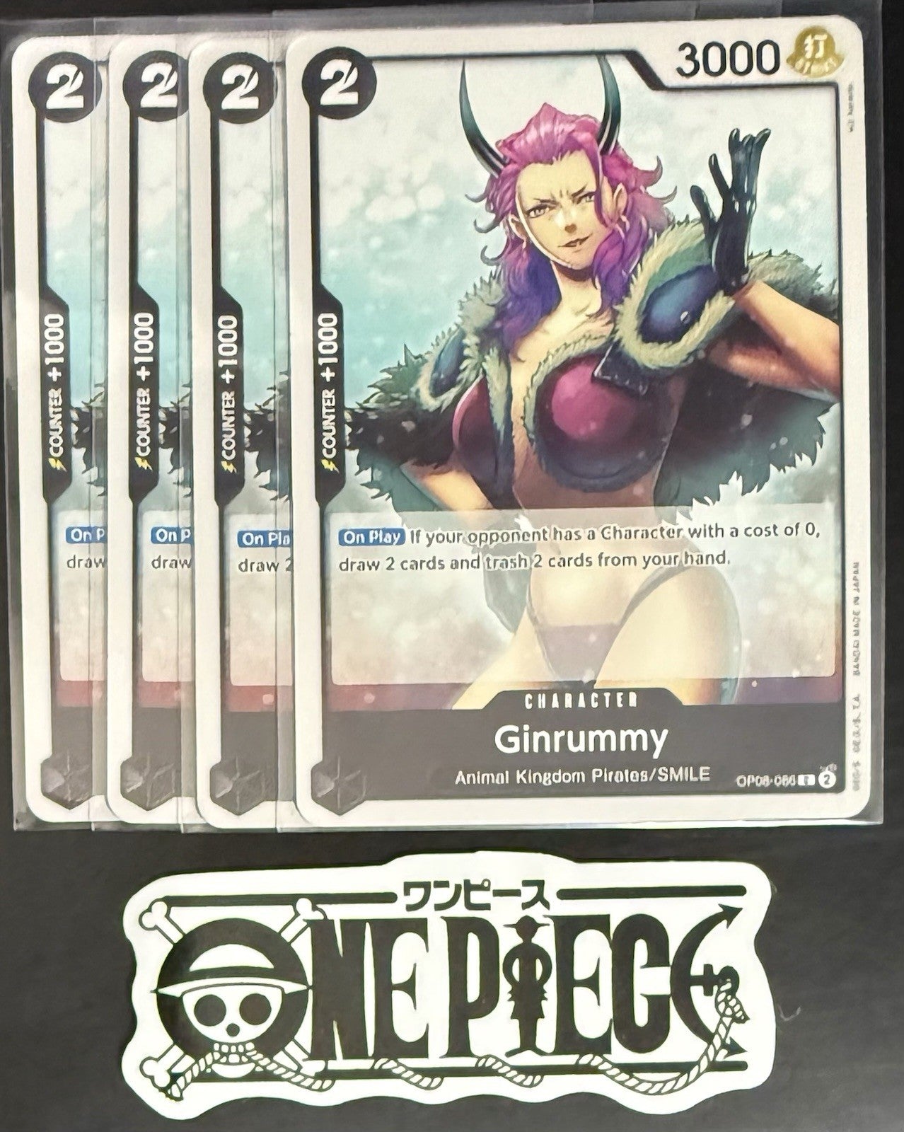 4x One Piece OP08-086 C Ginrummy - ENG - Regular - Play Set - TCG - NM/M