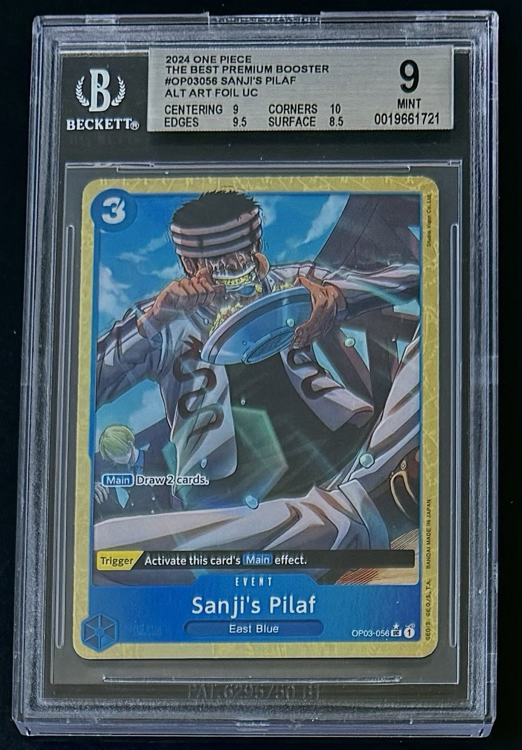 BGS 9 One Piece OP03-056 UC* Sanji's Pilaf - Alt Art - EN - PRB01 - Graded