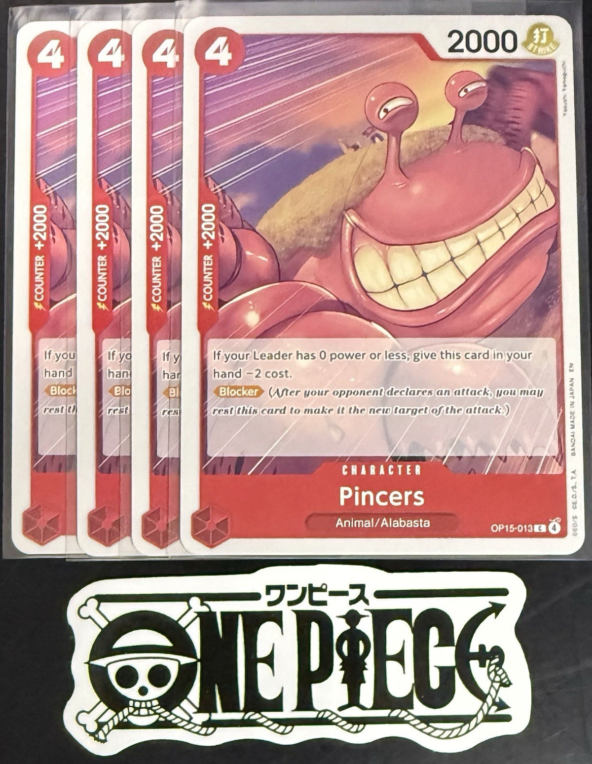 4x One Piece OP15-013 C - Pincers - EN - Regular - Play Set - TCG - NM/M