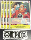 4x One Piece OP10-108 C Scratchmen Apoo - ENG - Regular - Playset - TCG - NM/M