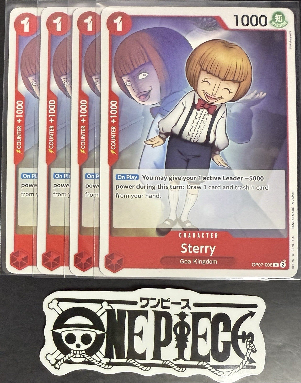 4x One Piece OP07-006 C Sterry - English - Regular - Play Set - NM/M