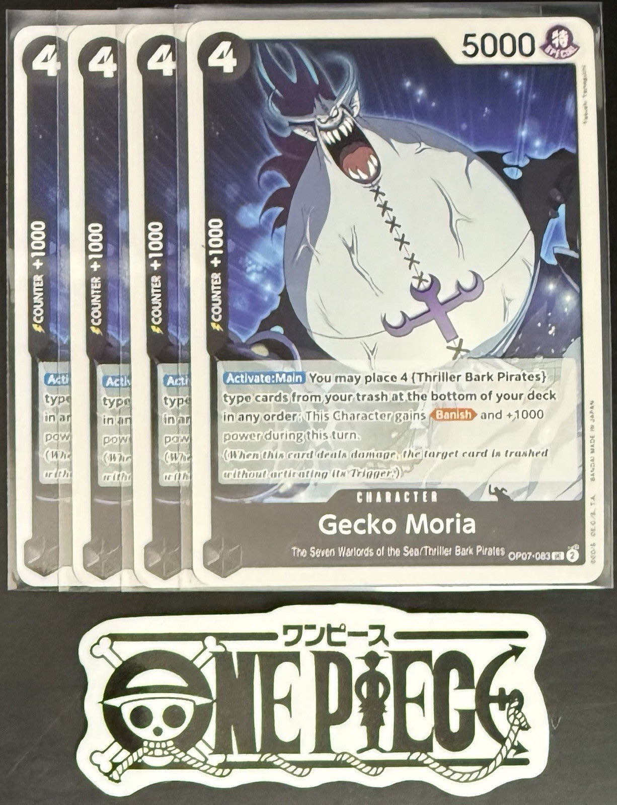 4x One Piece OP07-083 UC  Gecko Moria - English - Regular - Play Set - NM/M