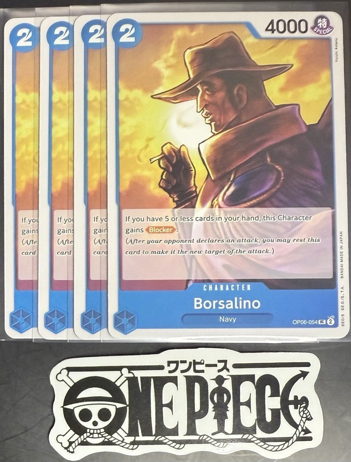 4x One Piece OP06-054 UC Borsalino - English - Regular - Playset - NM/M