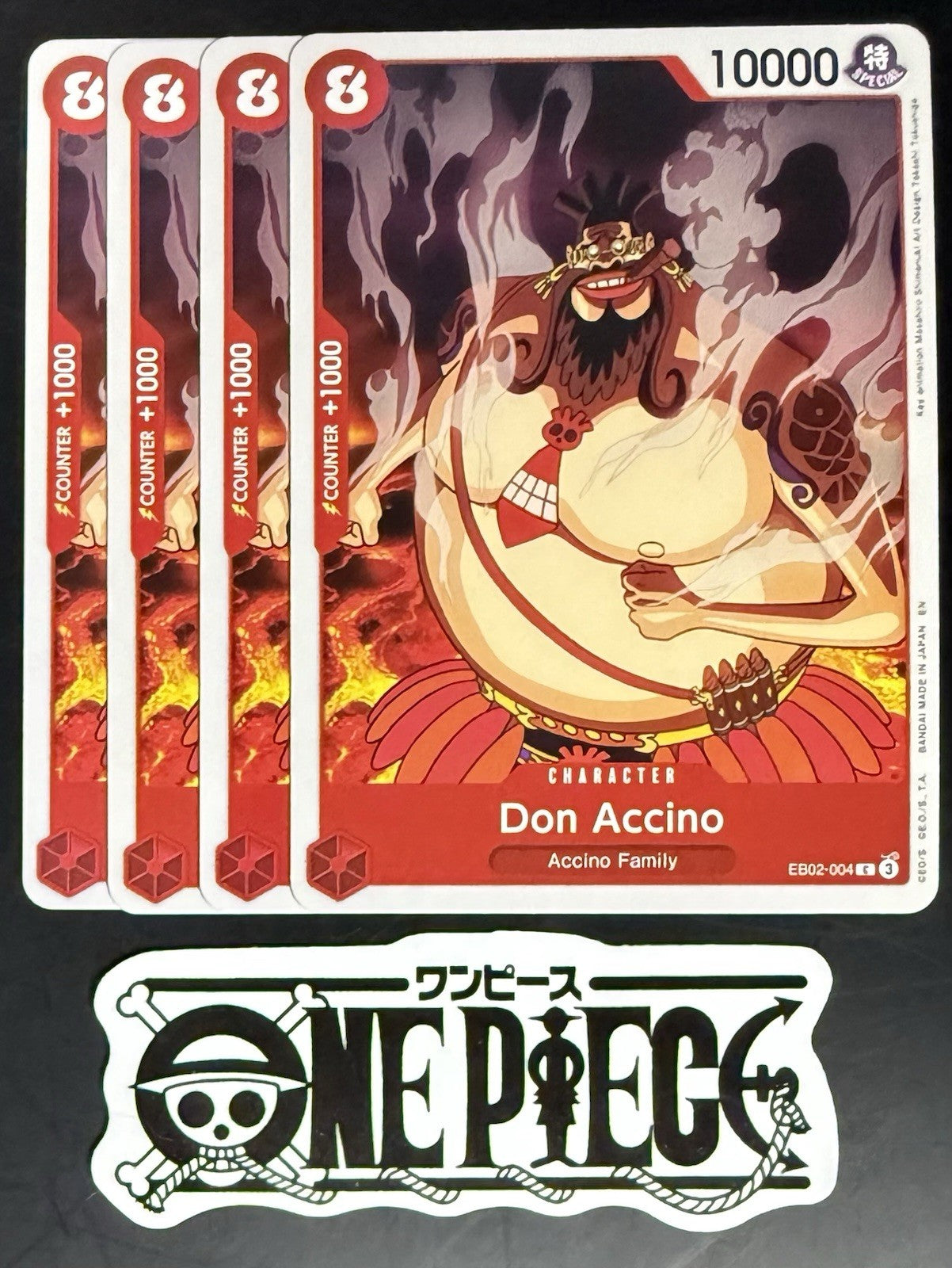 4x One Piece EB02-004 C Don Accino - English - Regular - Play Set - TCG - NM/M