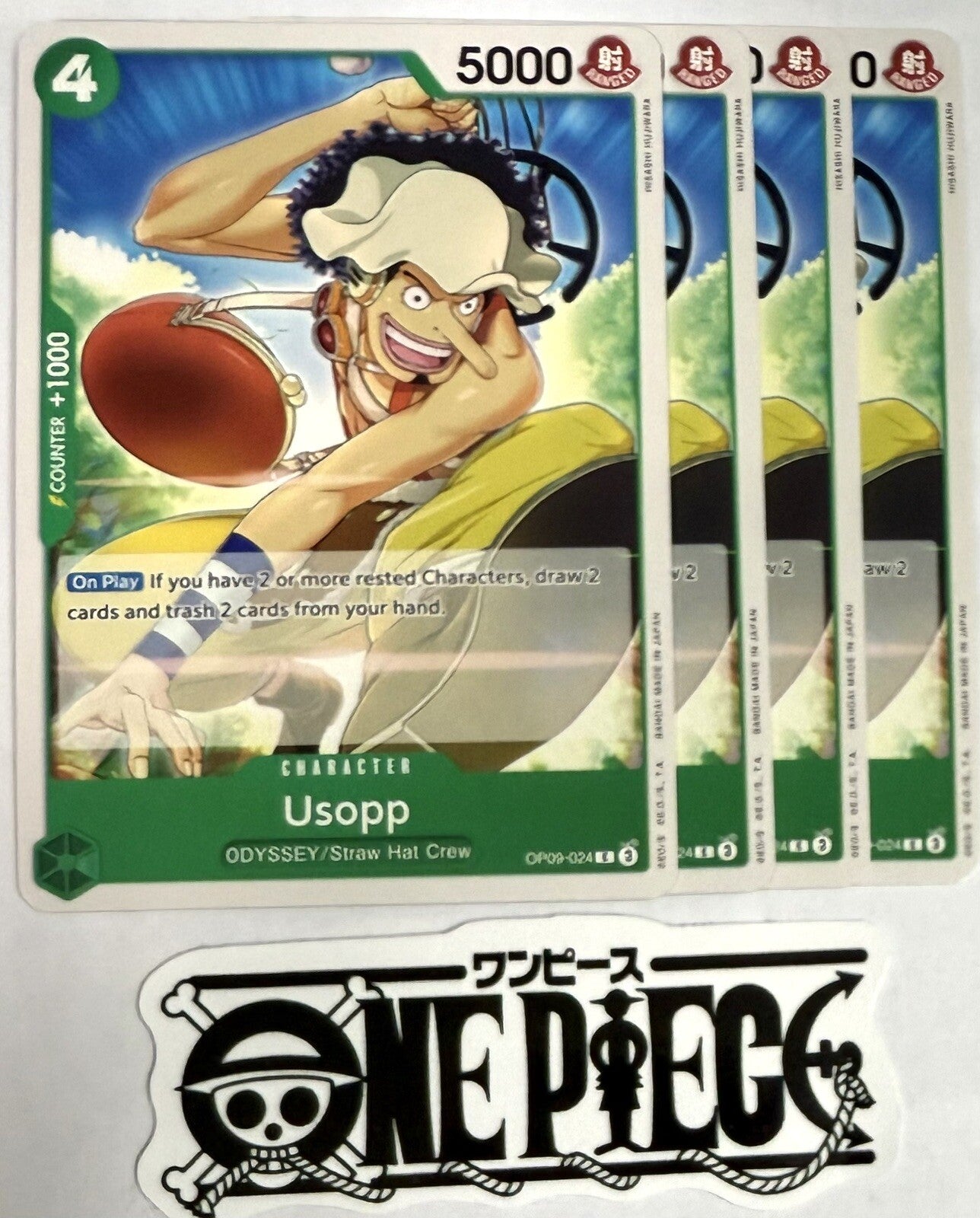 4x One Piece OP09-024 C Usopp - English - Playset - TCG - NM/M