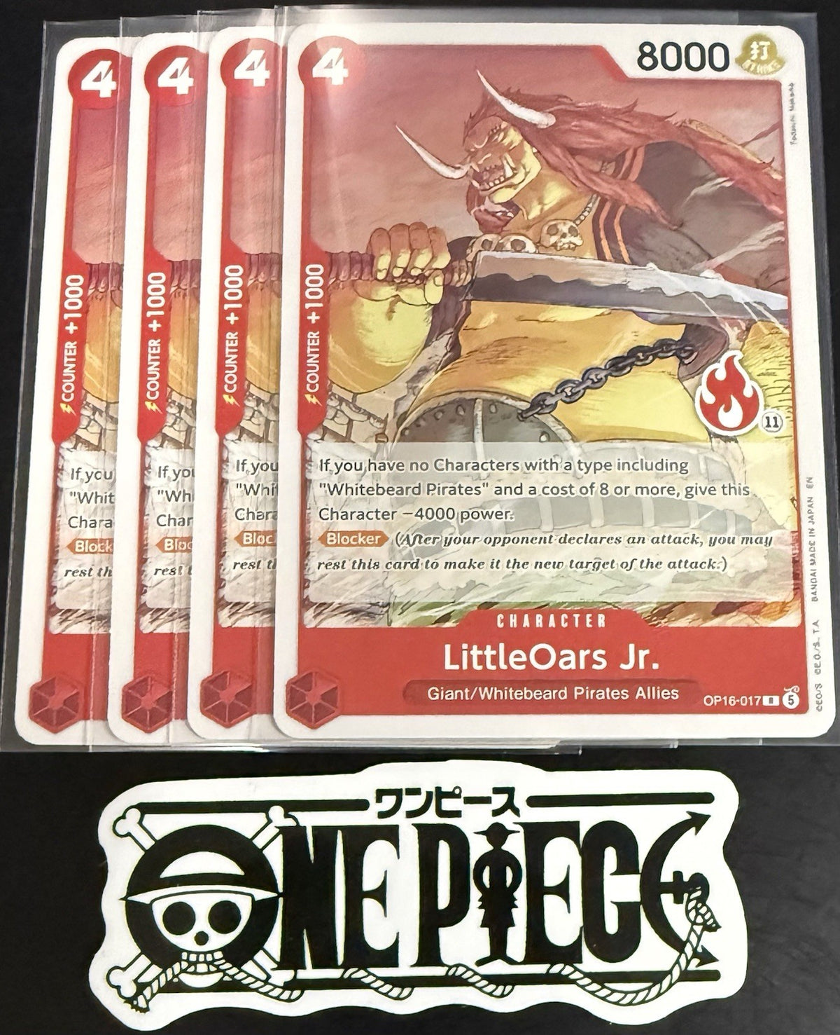 4x One Piece OP16-017 R - LittleOars Jr. - EN - Regular - Play Set - SD01 - NM/M