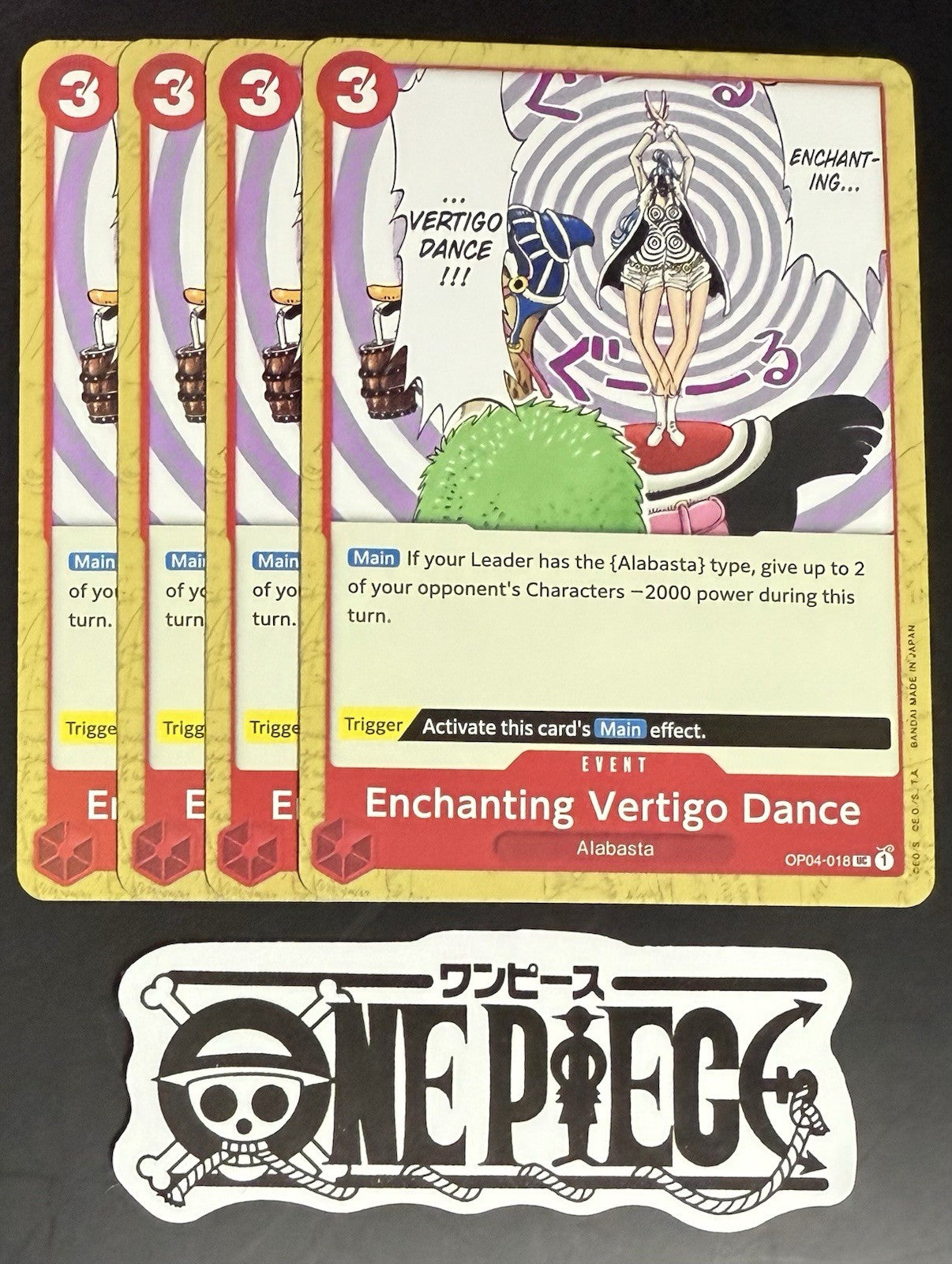 4x One Piece OP04-018 UC Enchanting... - English - Regular - Play Set - TCG-NM/M
