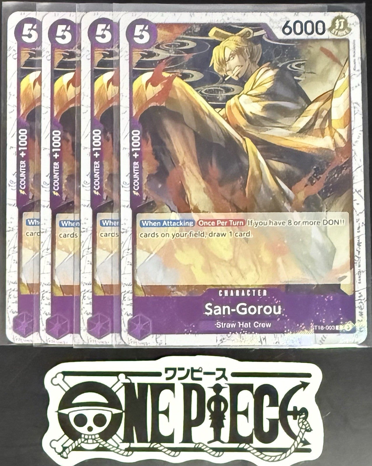4 x One Piece ST18-003 C San-Gorou - English - PRB02 Foil - Playset - NM/M