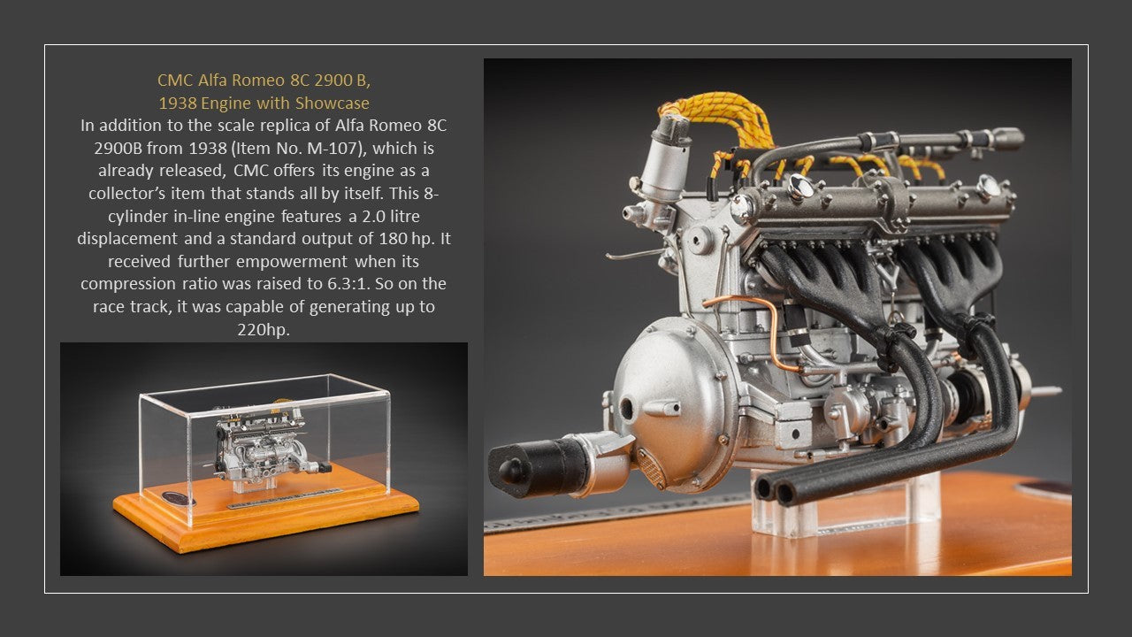 CMC M-131 Alfa Romeo 8C 2900B Engine with Showcase, 1:18