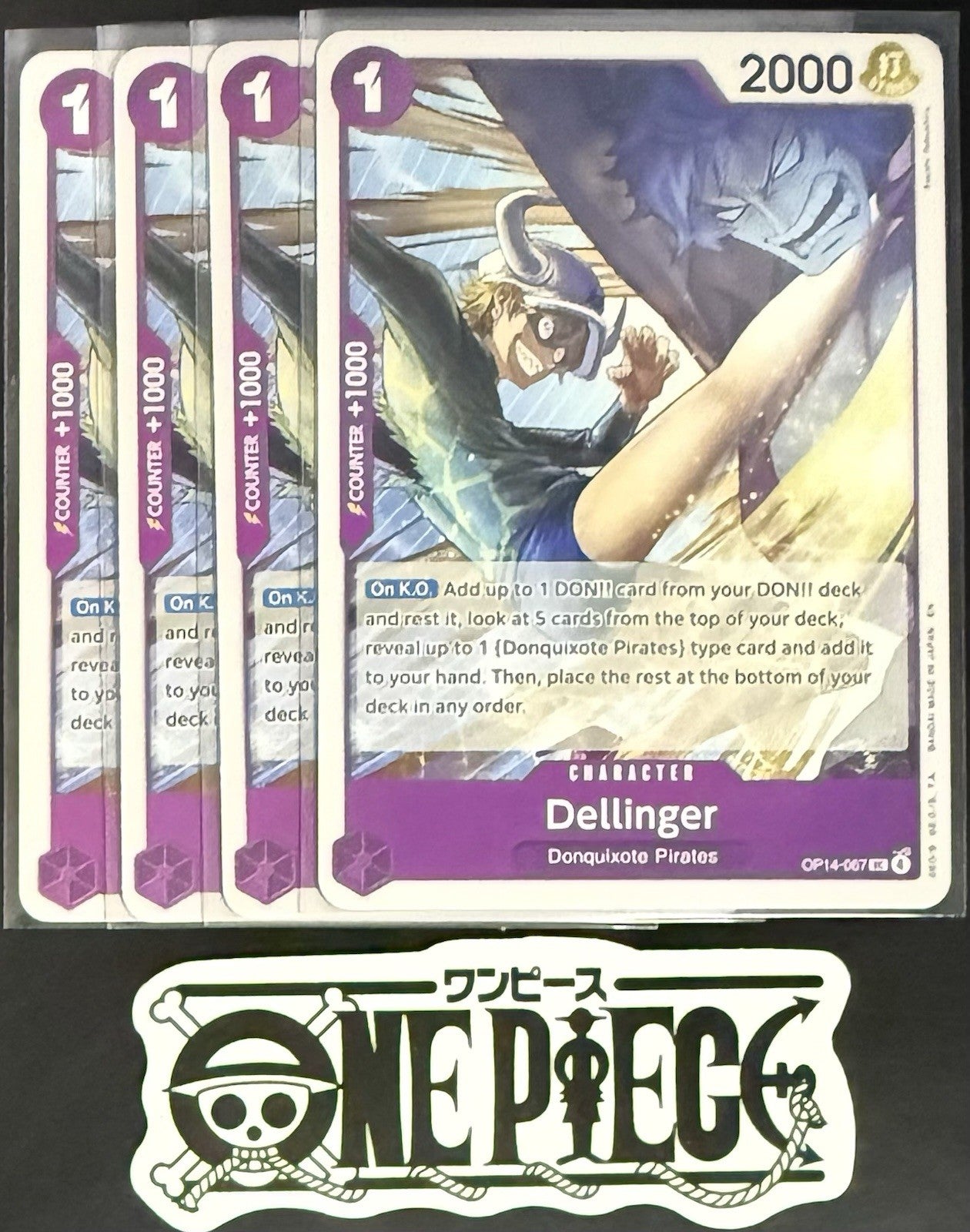4x One Piece OP14-067 UC Dellinger - ENG - Regular - Playset - NM/M
