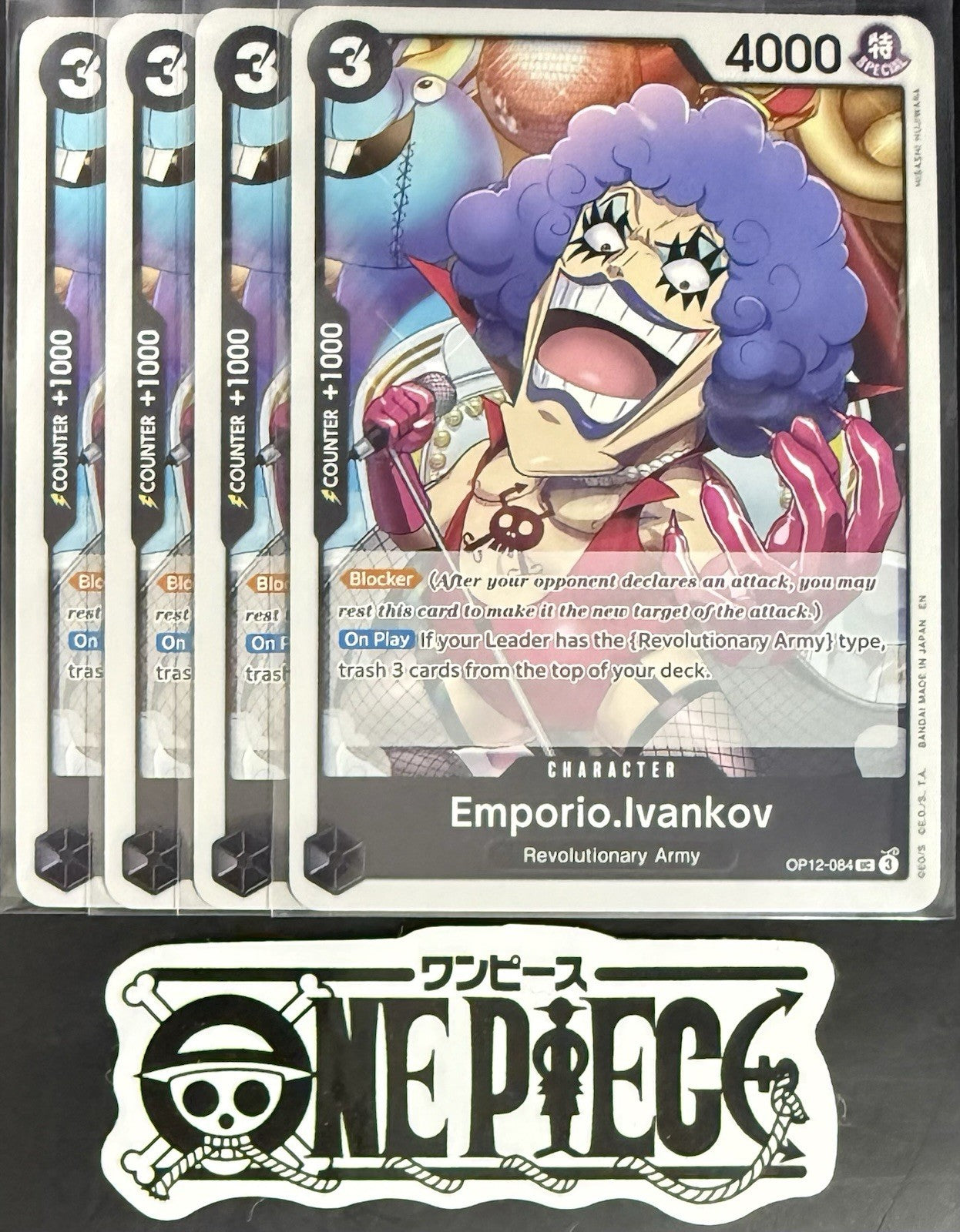 4 x One Piece OP12-084 UC - Emporio.Ivankov - EN - Regular - Playset - NM/M