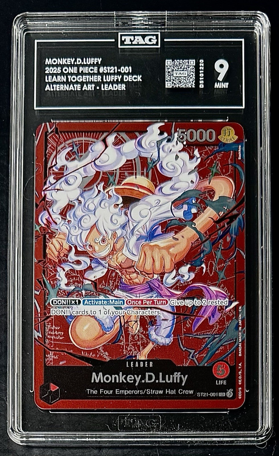 TAG 9 One Piece ST21-001 L - Monkey.D.Luffy - EN - Foil - Learn Together Leader