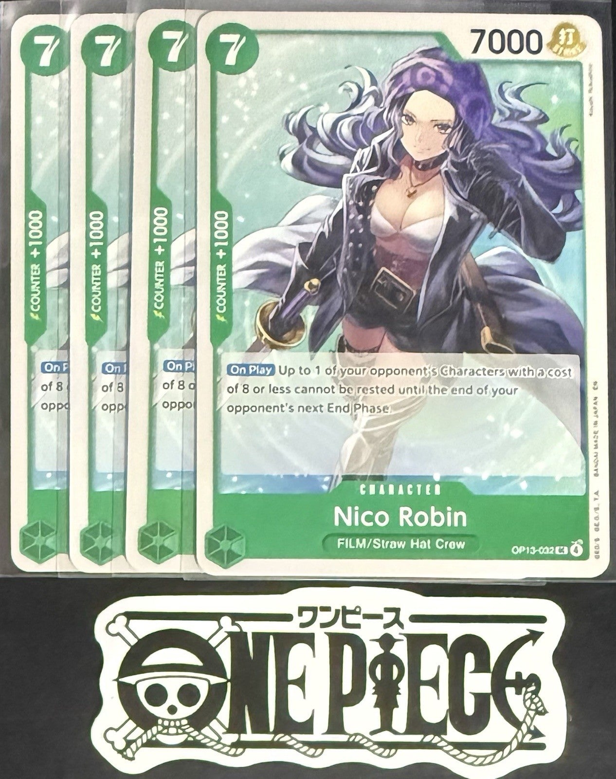 4x One Piece OP13-032 UC Nico Robin - ENG - Regular - Playset - TCG - NM/M