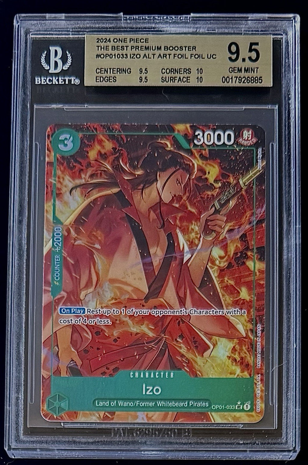 BGS 9.5 One Piece OP01-033 UC* Izo Alt Art Foil - English - PRB01 - Graded