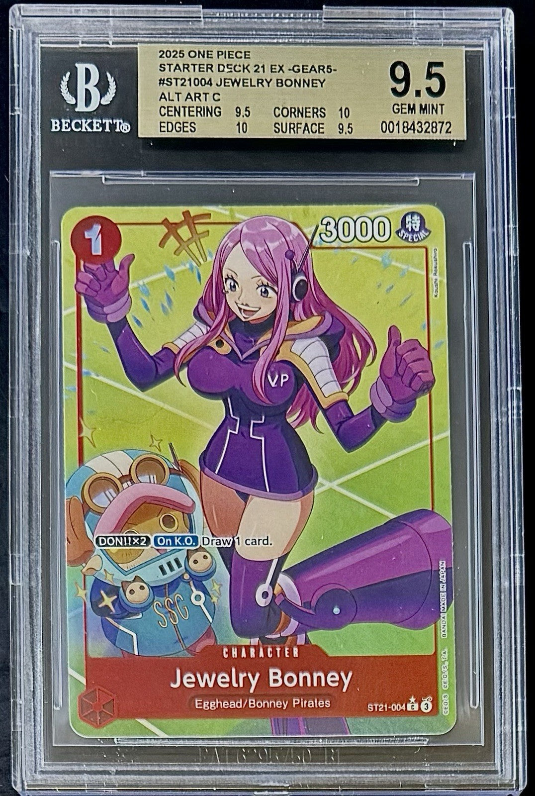BGS 9.5 One Piece ST21-004 C* - Jewelry Bonney - Alt Art - En - Foil - EX Gear5