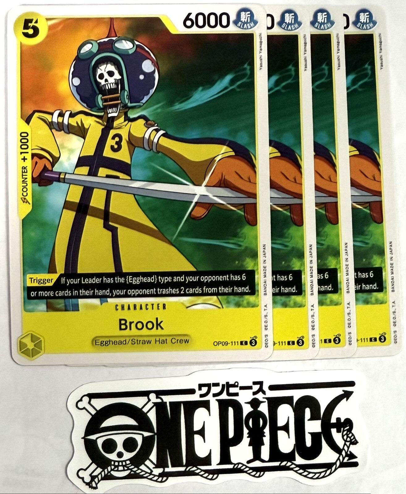 4x One Piece OP09-111 C Brook - English - Playset -  Regular - TCG - NM/M
