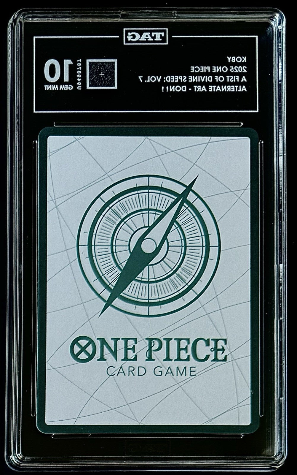 TAG 10 One Piece Don Card - Koby - Alt Art - ENG - Foil - DP-07 - Graded