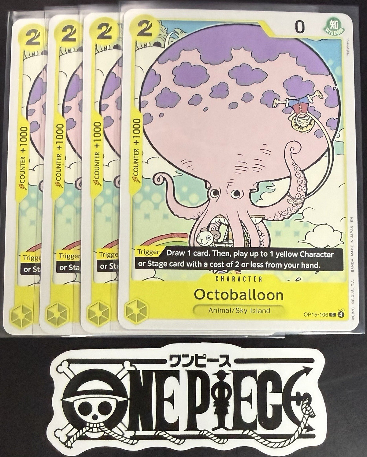 4x One Piece OP15-106 C - Octoballoon - EN - Regular - Play Set - TCG - NM/M