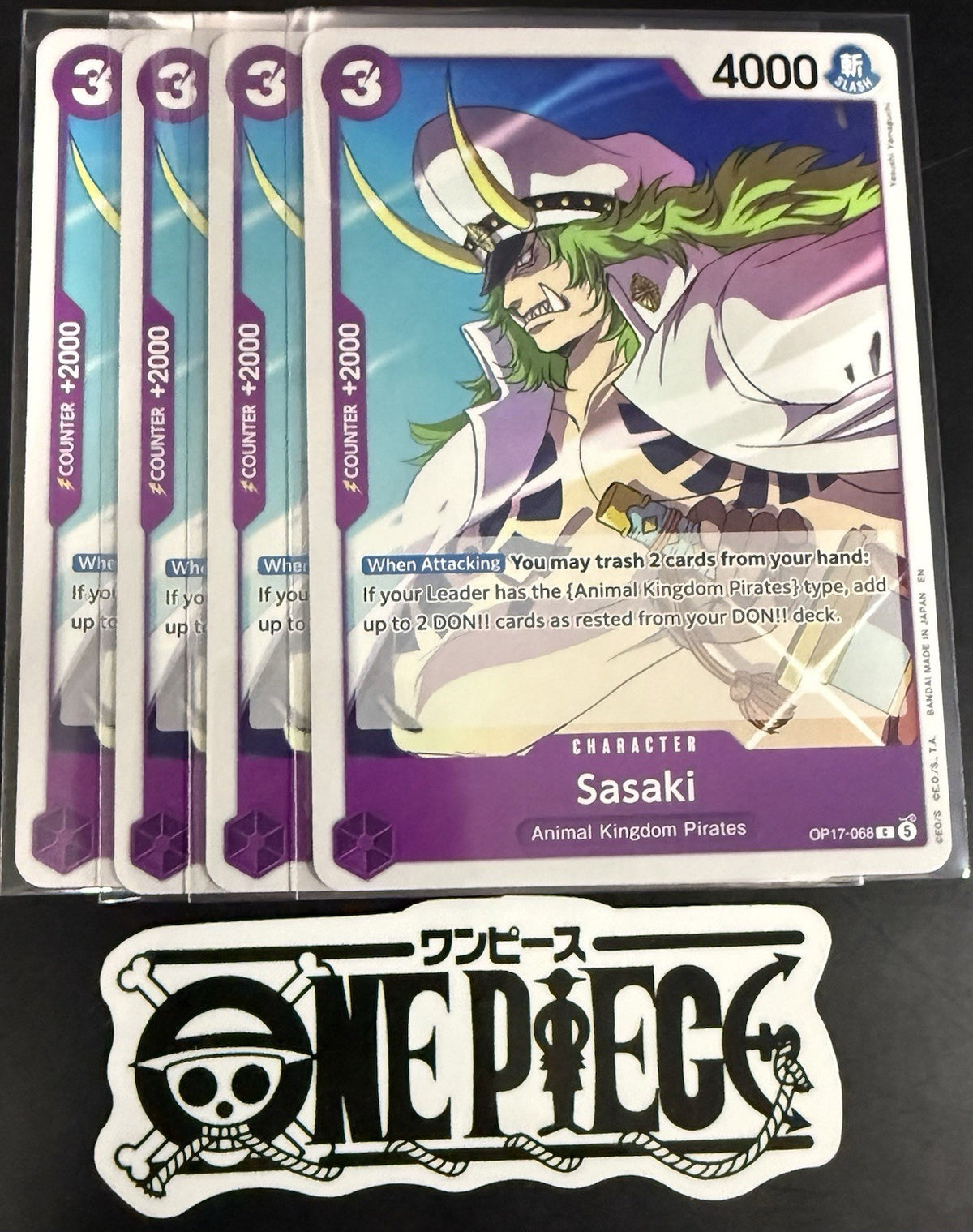 4x One Piece OP17-068 C - Sasaki - EN - Regular - Play Set - TCG - NM/M