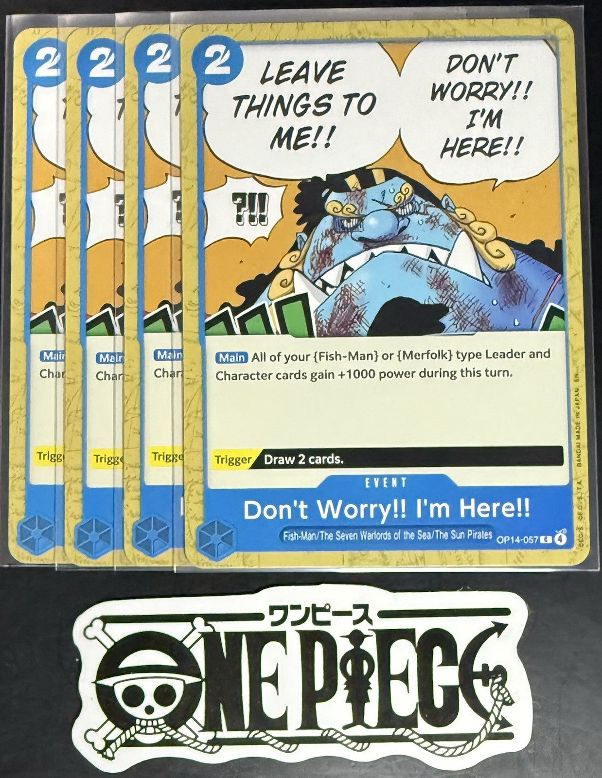 4x One Piece OP14-057 C Don't Worry!! I'm Here! - ENG - Regular - Playset - NM/M