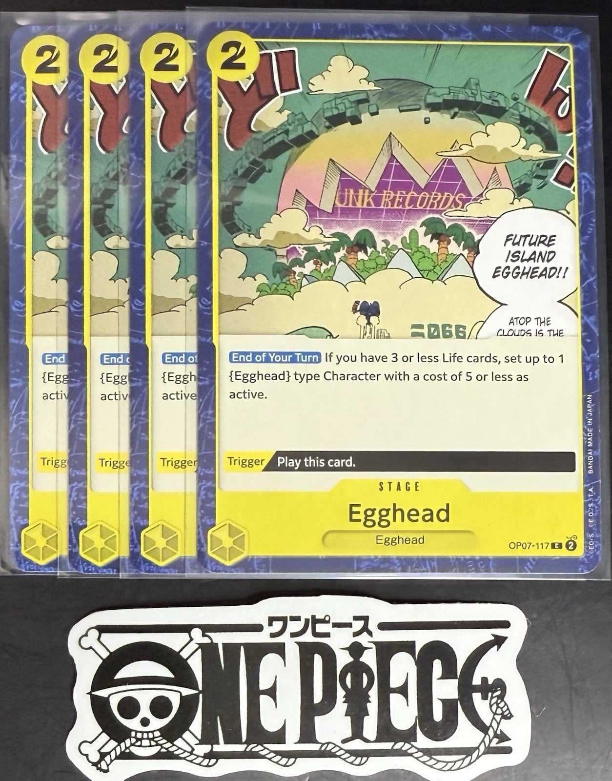 4x One Piece OP07-117 C Egghead - English - Regular - Play Set - NM/M
