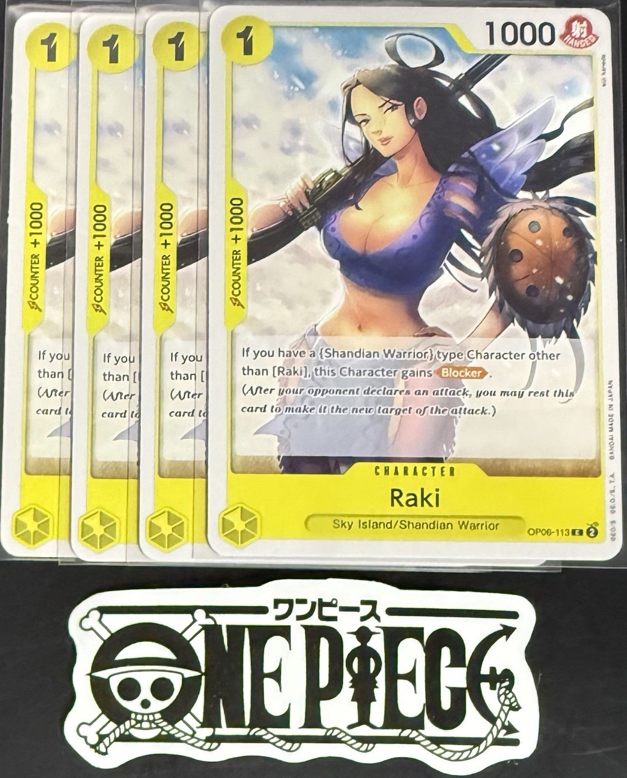 4x One Piece OP06-113 C Raki - English - Regular - Playset - NM/M