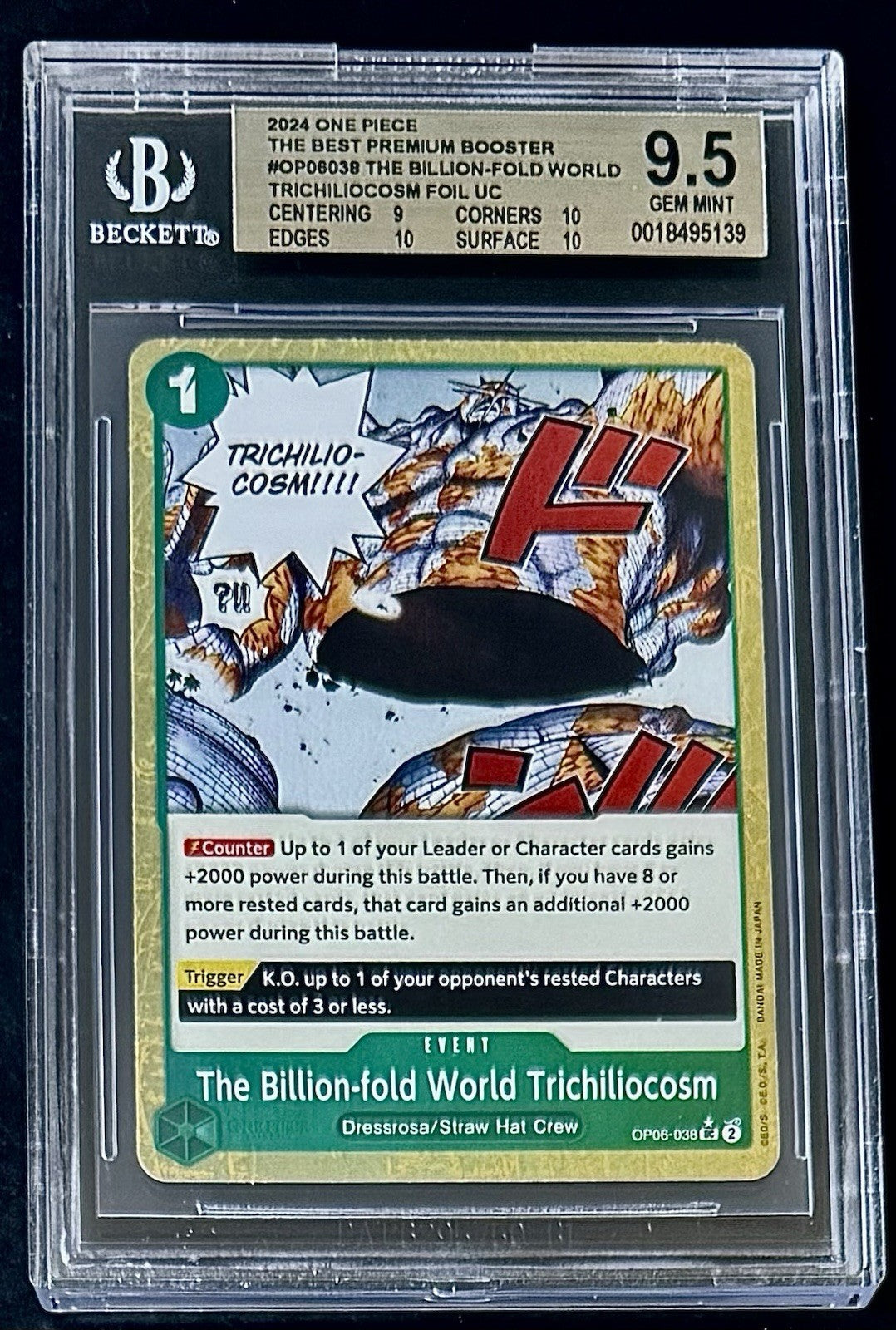 BGS 9.5 One Piece OP06-038 UC* Billion-Fold...  Alt Art - English - PRB01-Graded