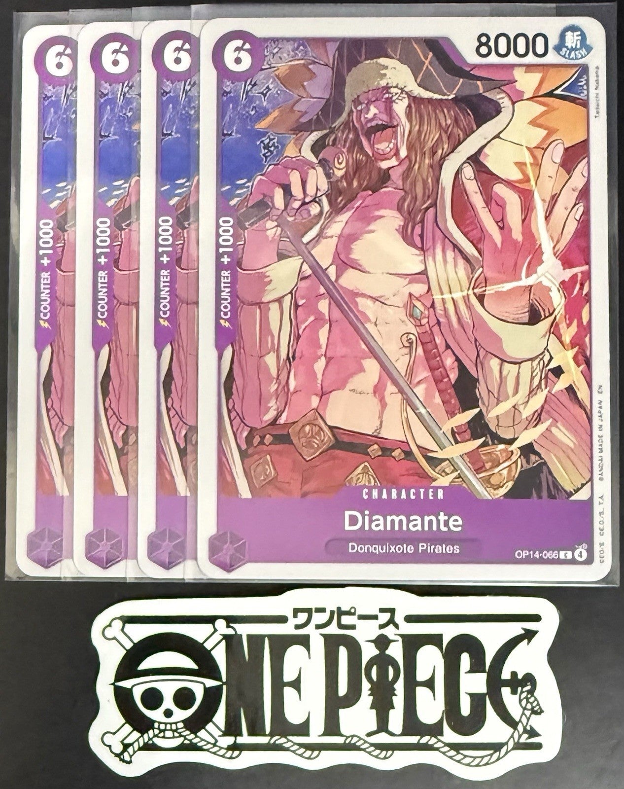 4x One Piece OP14-066 C Diamante - ENG - Regular - Playset - NM/M