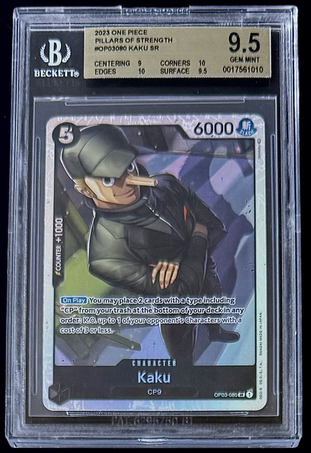 BGS 9.5 One Piece OP03-080 SR Kaku - English - Pillars of Strength
