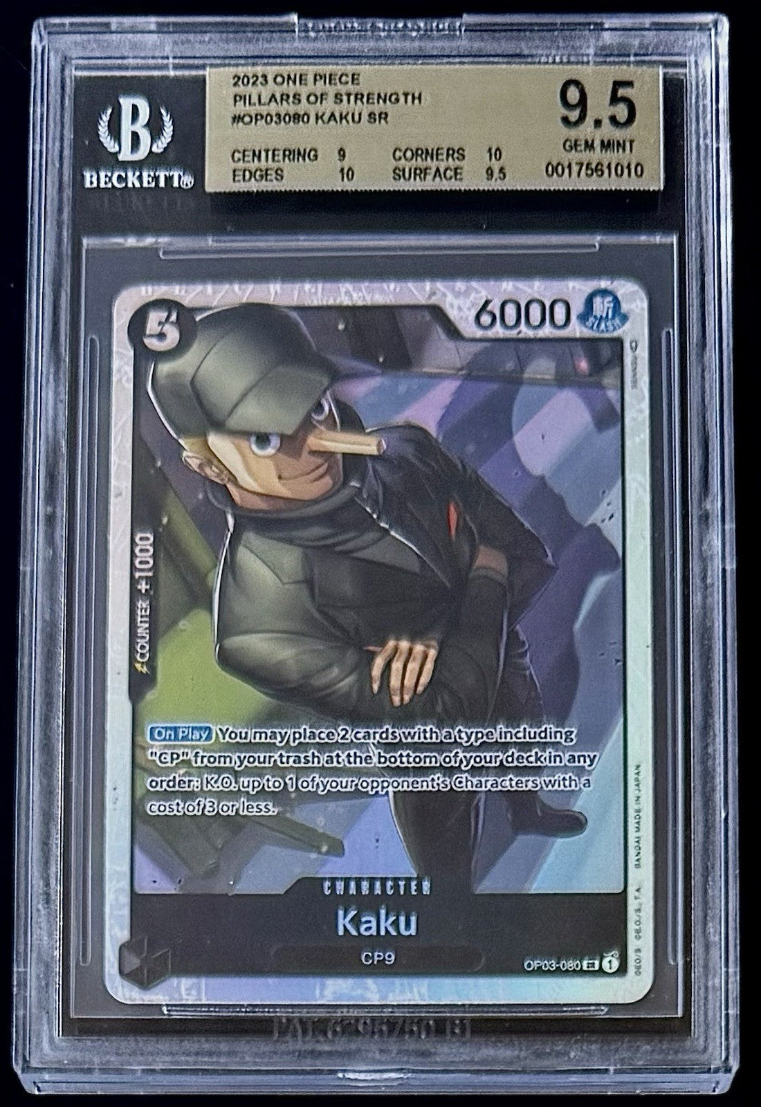 BGS 9.5 One Piece OP03-080 SR Kaku - English - Pillars of Strength