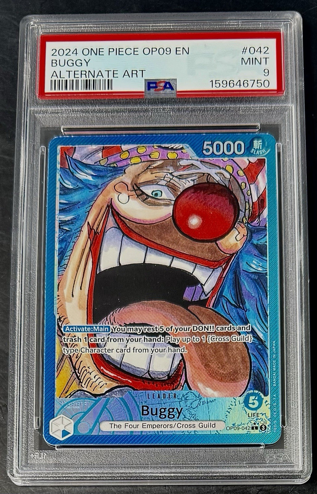 PSA 9 One Piece OP09-042 L* - Buggy - Alt Art - EN - Emperors of the New World