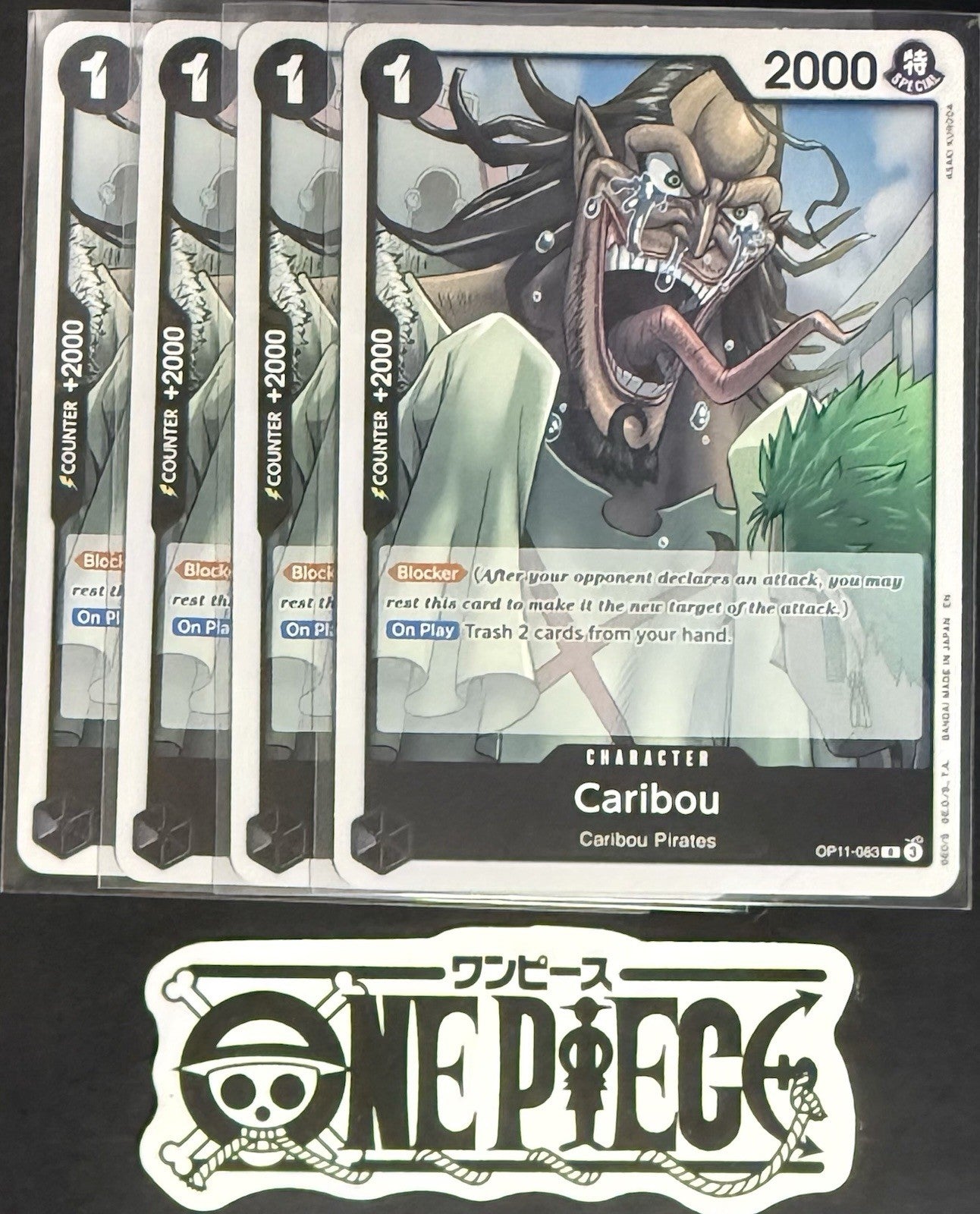 4 x One Piece OP11-083 R Caribou - ENG - Foil - Playset - TCG - NM/M