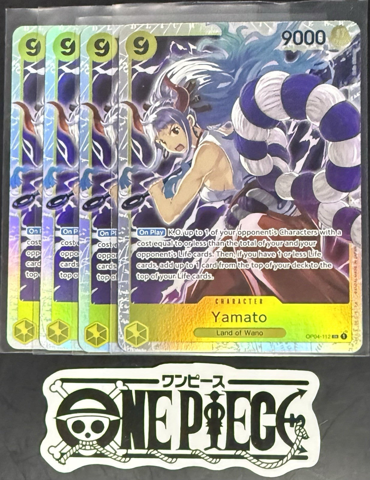 4x One Piece OP04-112 SR  - Yamato - EN - Foil - Rare - Play Set - NM/M