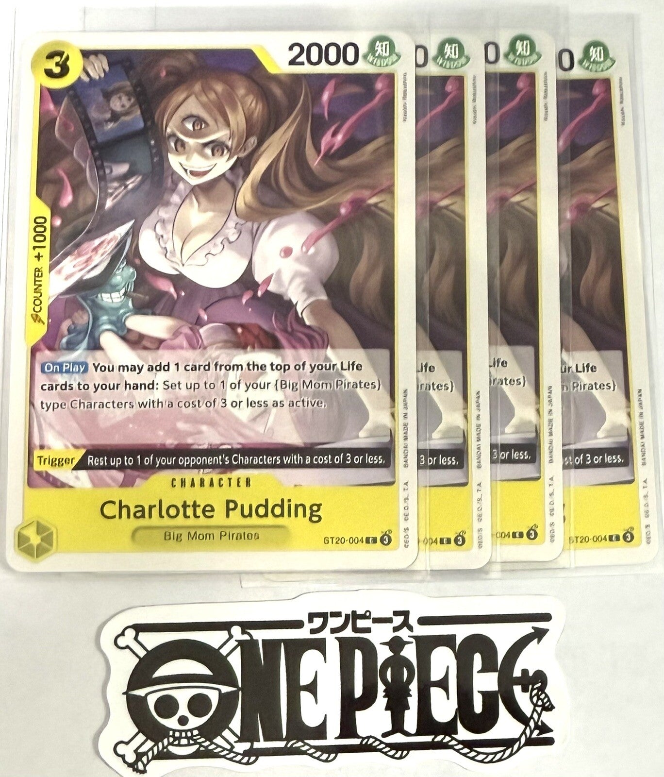 4x One Piece ST20-004 C Charlotte Pudding - English - Playset - TCG - NM/M