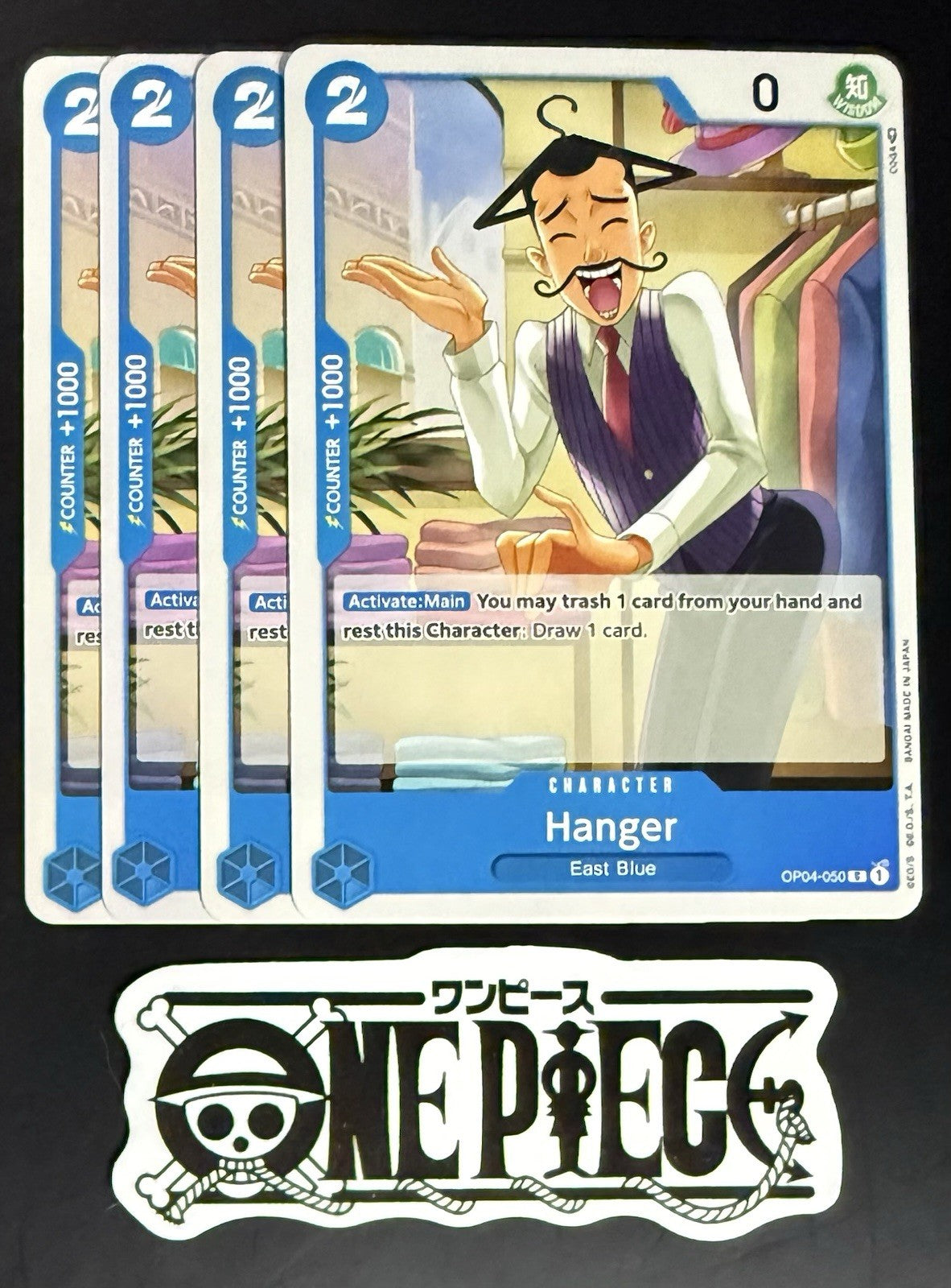 4x One Piece OP04-050 C Hanger - English - Regular - Play Set - TCG - NM/M