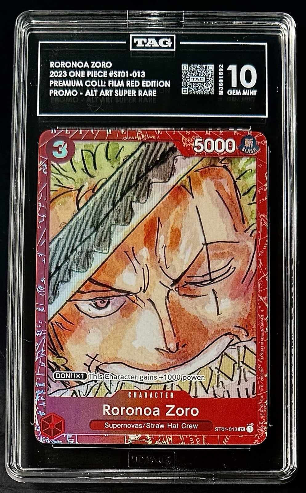 TAG 10 One Piece ST01-013 SR Roronoa Zoro - EN - Foil - Film Red Collection