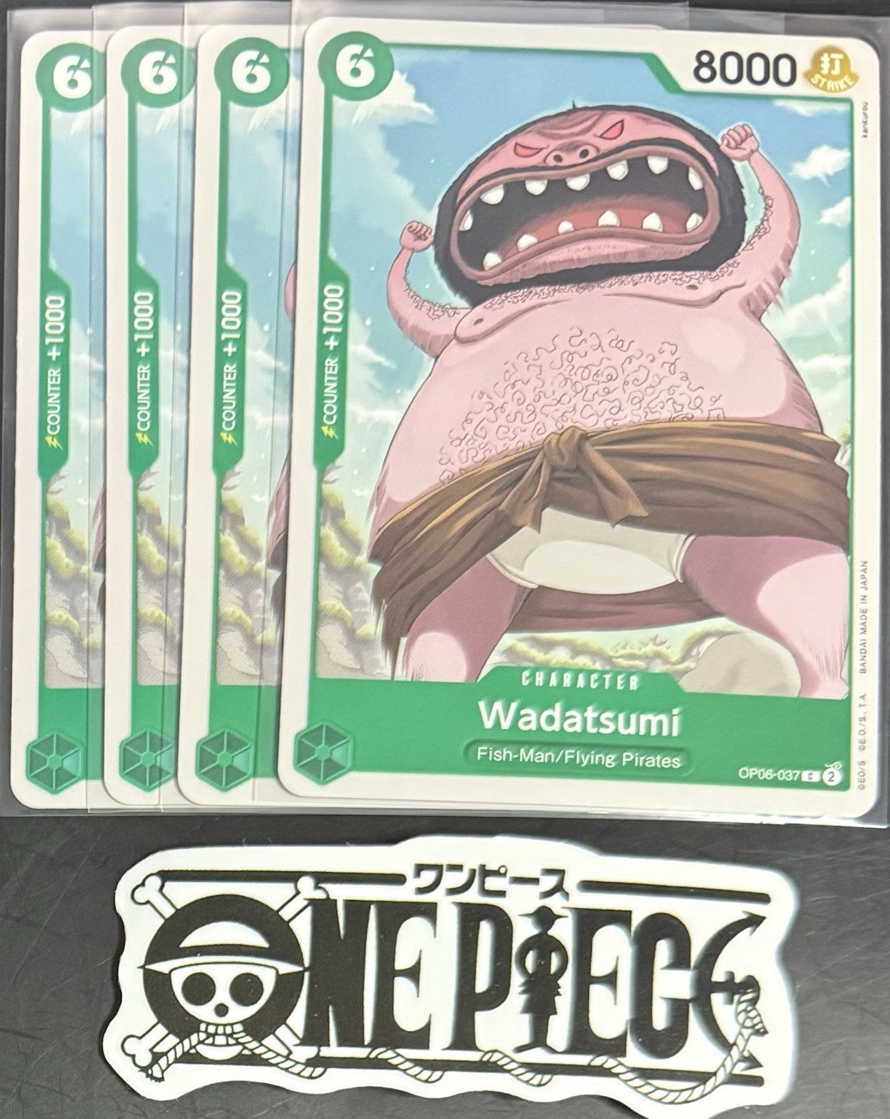 4x One Piece OP06-037 C Wadatsumi - English - Regular - Playset - NM/M