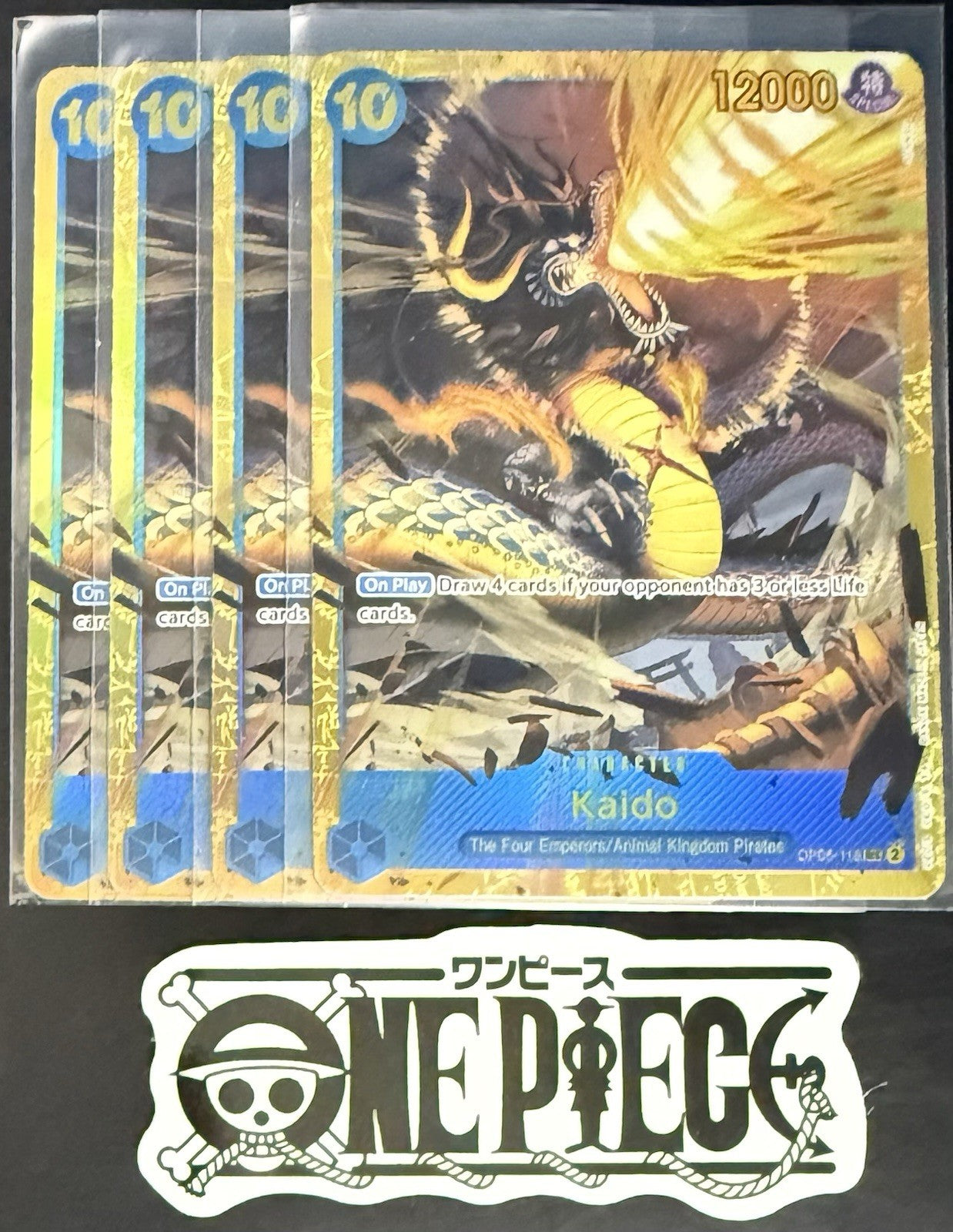 4x One Piece OP05-118 SEC Kaido - ENG - Foil - Play Set - TCG - NM/M